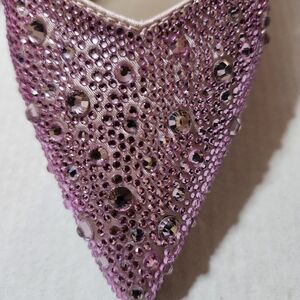 Nicole Miller Pink Rhinestone Pointed Toe Heels